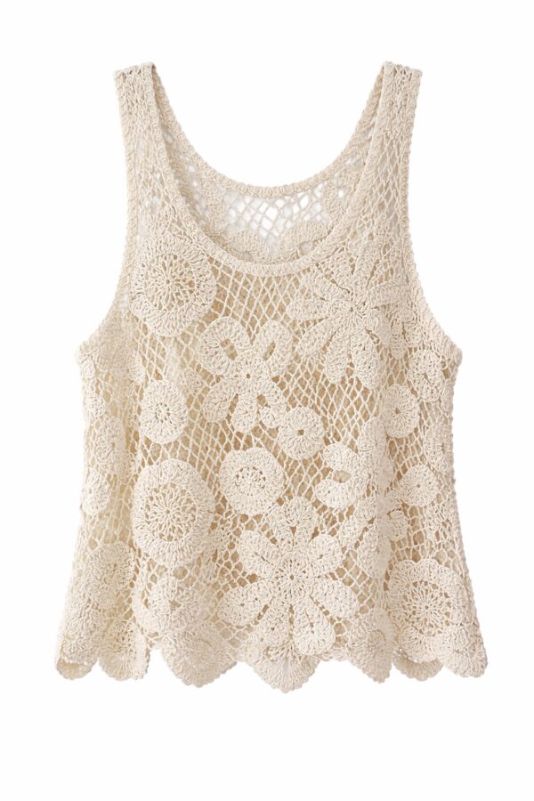 F3530F53-D31F-493B-961A-5627CD2CA825 Blusa de Hilo de Punto Calado con Motivos Florales