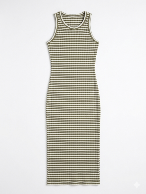 Vestido Midi Ribbed - Elegancia y Confort Ajustable