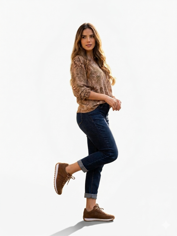 Tenis Casuales en Cuero Carnaza - Marrón Chocolate Profundo