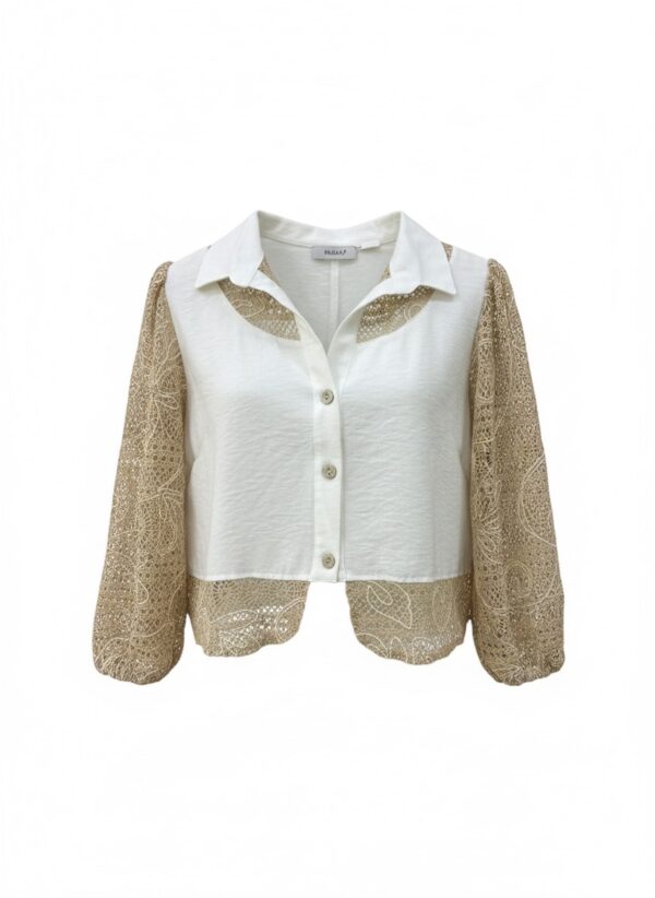 Blusa Camisera con Apliques