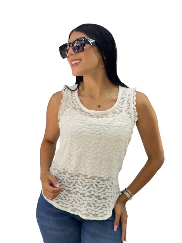 IMG_0910 Blusa de Encaje Floral Con Espalda Descubierta y Lazo Satinado