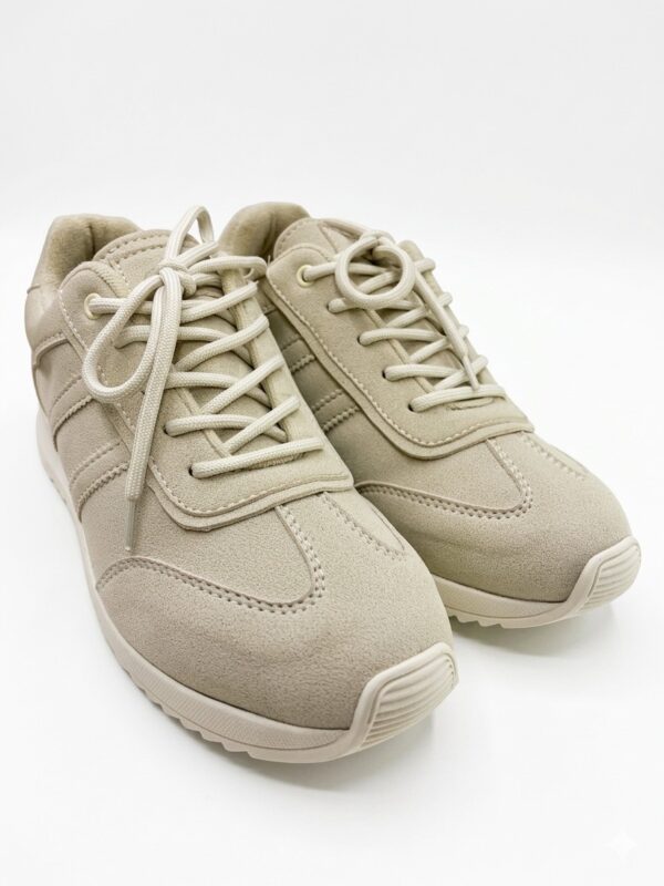 IMG_1156 Tenis Urbanos en Cuero Carnaza - Beige Arena