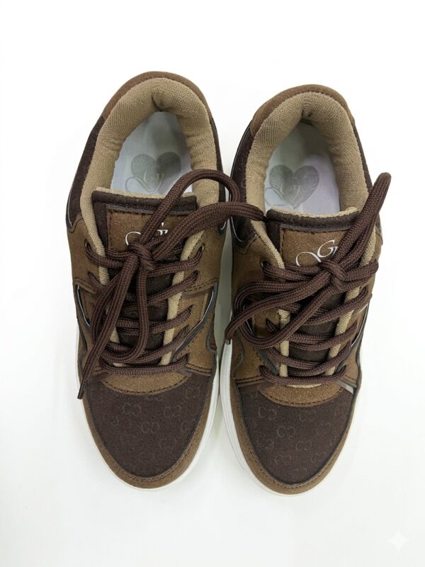 IMG_1168 Tenis de Piel Mixta "Tech-Suede" - Marrón Chocolate y Gris