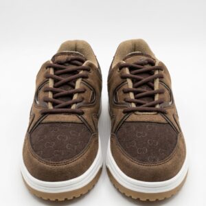 Tenis de Piel Mixta "Tech-Suede" - Marrón Chocolate y Gris