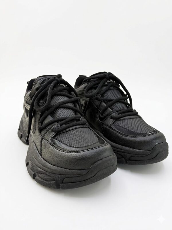 IMG_1229 Zapatillas Urbanas "Chunky" con Textura Entretejida - Negro