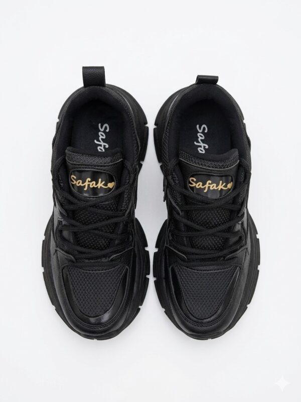 IMG_1236 Zapatillas Urbanas "Chunky" con Textura Entretejida - Negro