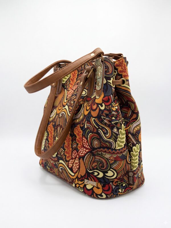 Bolso Tote "Artistic Jacquard" con Cierre de Cordón