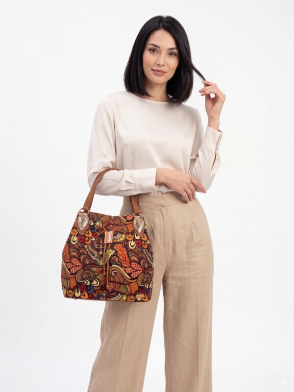 Bolso Tote "Artistic Jacquard" con Cierre de Cordón