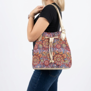 Bolso Tote "Artistic Jacquard" con Cierre de Cordón