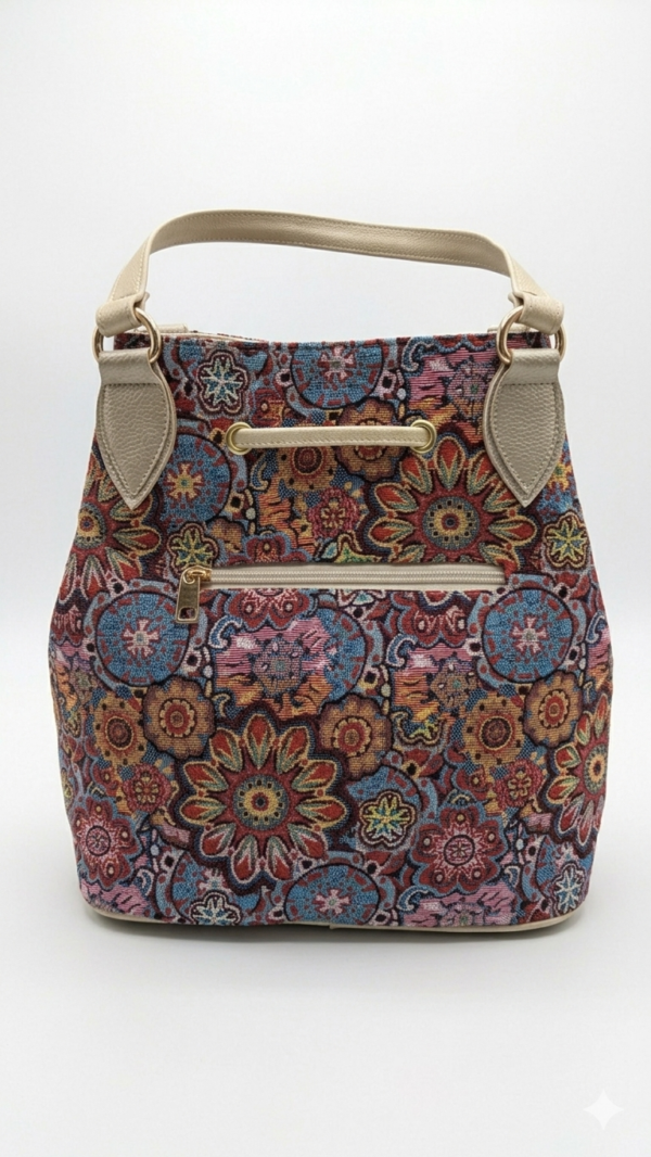 Bolso Tote "Artistic Jacquard" con Cierre de Cordón