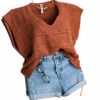 Chaleco de Hilo Oversize Tabaco