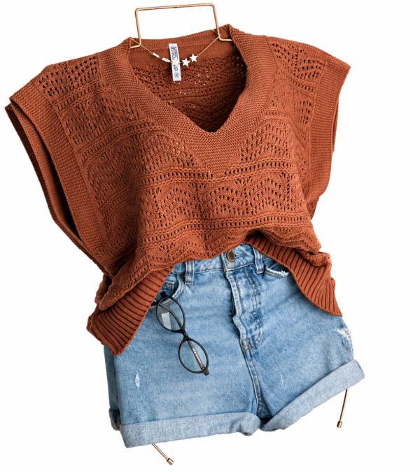 Chaleco de Hilo Oversize Tabaco