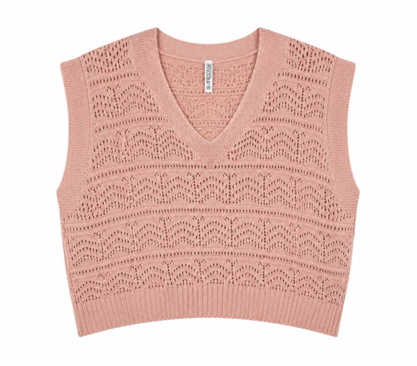 Chaleco de Hilo Oversize Palo De Rosa