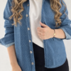 Chaqueta Denim de Botones - Fit Oversize - Micropunto