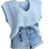 Chaleco de Hilo Oversize Baby Blue