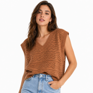 Chaleco de Hilo Oversize Tabaco