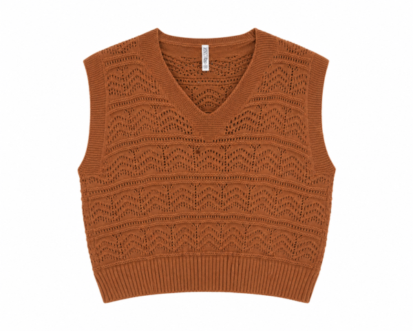 Chaleco de Hilo Oversize Tabaco