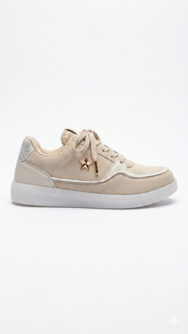 Sneakers Safak Star: Estilo Urbano con Toques Dorados