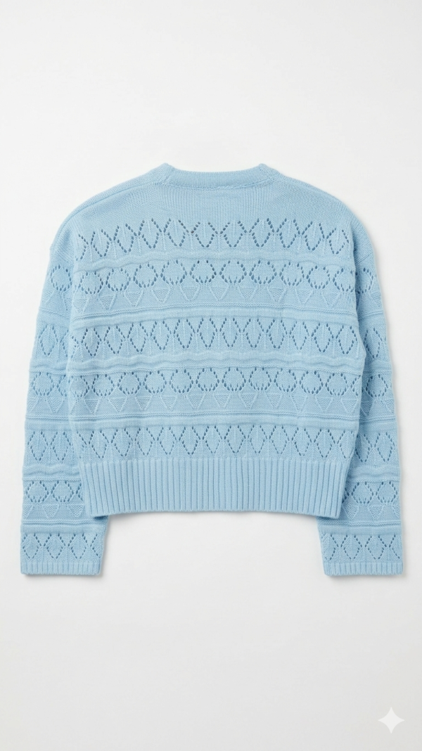 Cardigan Blue Crochet: Delicadeza y Estilo Romántico
