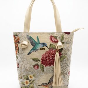 IMG_1335 Bolso Tote Presency: Elegancia Floral y Colibrí