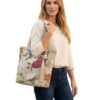 Bolso Tote Presency: Elegancia Floral y Colibrí