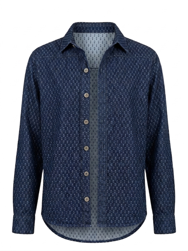 Chaqueta Denim de Botones - Fit Oversize - Micropunto