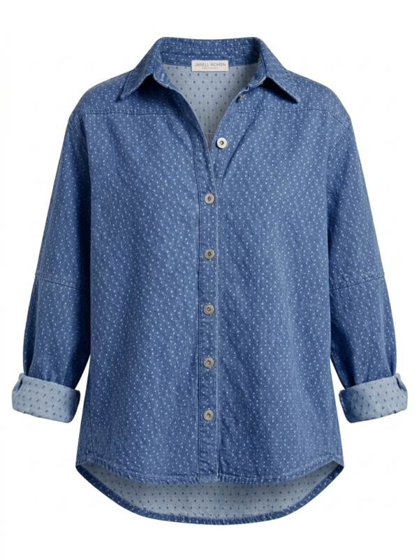 Chaqueta Denim de Botones - Fit Oversize - Micropunto