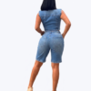 Set Denim Urbano: Chaleco Crop & Bermuda Distressed