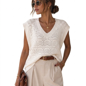 Chaleco de Hilo Oversize Blanco