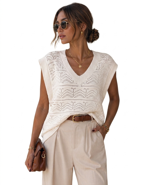 Chaleco de Hilo Oversize Blanco