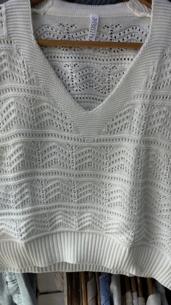 Chaleco de Hilo Oversize Blanco