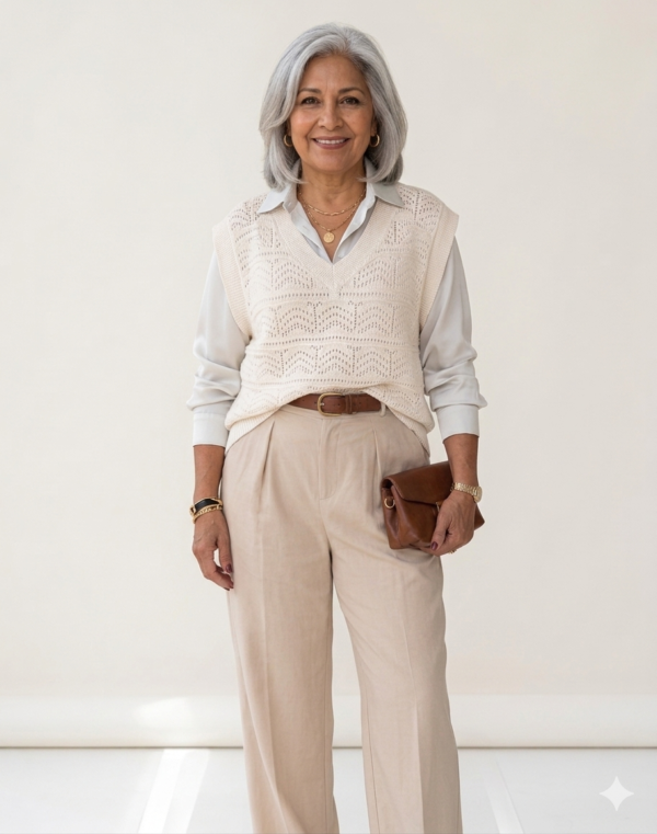 Chaleco de Hilo Oversize Blanco