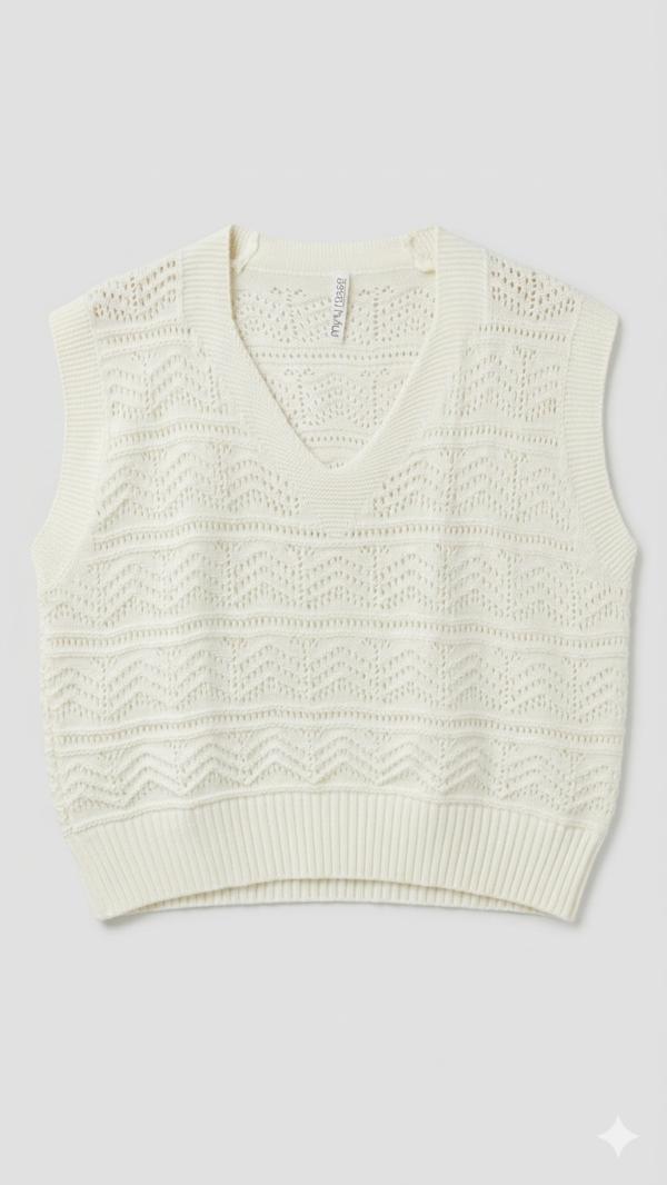 Chaleco de Hilo Oversize Blanco