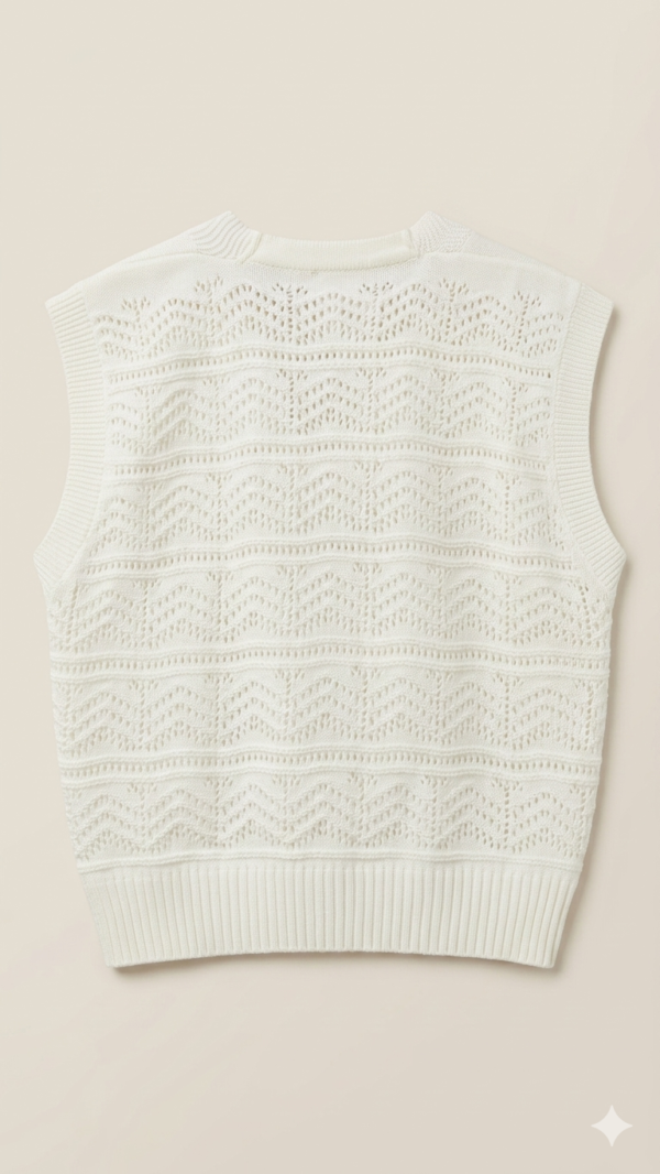 Chaleco de Hilo Oversize Blanco