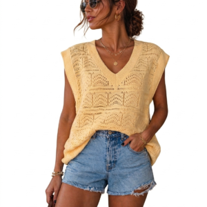 Chaleco de Hilo Oversize Amarillo Soft