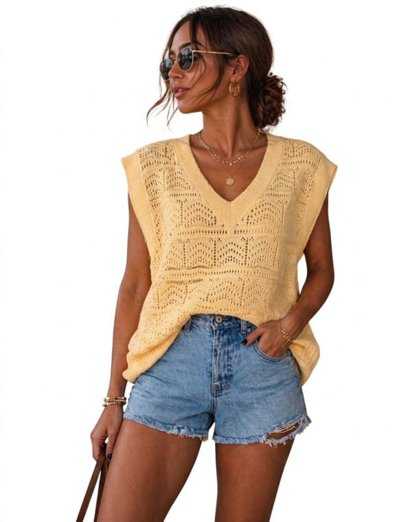 Chaleco de Hilo Oversize Amarillo Soft