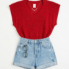 Chaleco de Hilo Oversize Rojo