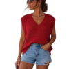 Chaleco de Hilo Oversize Rojo