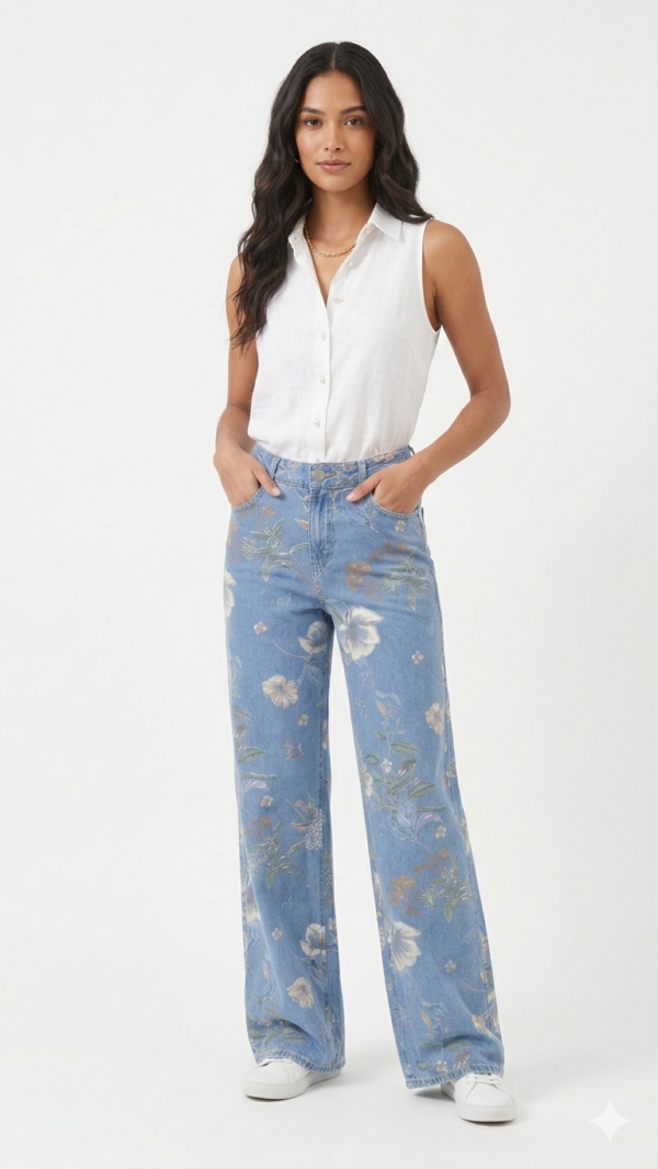 Jeans Wide Leg "Jardín Etéreo"