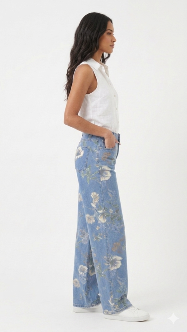Jeans Wide Leg "Jardín Etéreo"