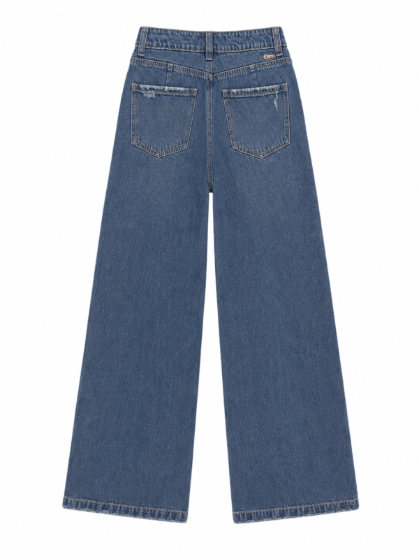 Jean Wide Leg Bloo – Azul Medio Utilitario