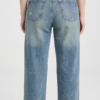 Jean Wide Leg con Cinturón de Encaje y Detalles Distressed
