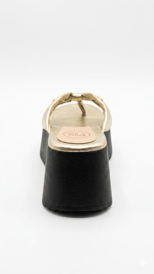 Sandalia Plataforma Thong Champagne