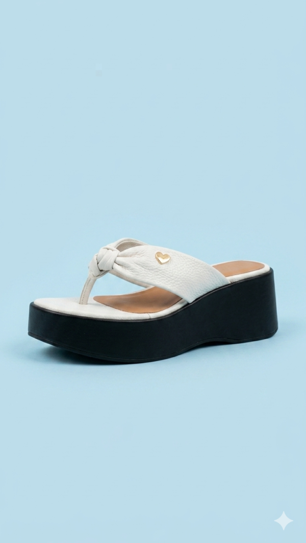 Sandalia Plataforma Thong Marfil