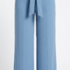 Pantalón Fluido con Cintura Ajustable y Lazo – Azul Petróleo