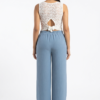 Pantalón Fluido con Cintura Ajustable y Lazo – Azul Petróleo