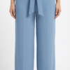 Pantalón Fluido con Cintura Ajustable y Lazo – Azul Petróleo