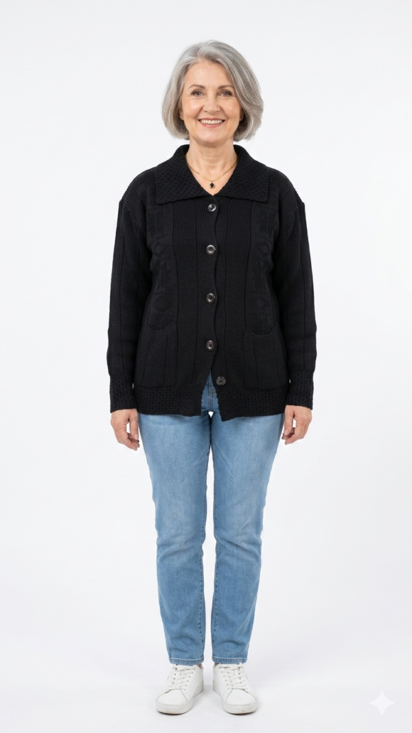 Saco Tejido en Hilo - Negro (Talla Única)