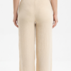 Pantalón Fluido con Cintura Ajustable y Lazo – Beige