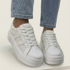 Tenis Chunky Sofala Off-White con Detalles en Encaje